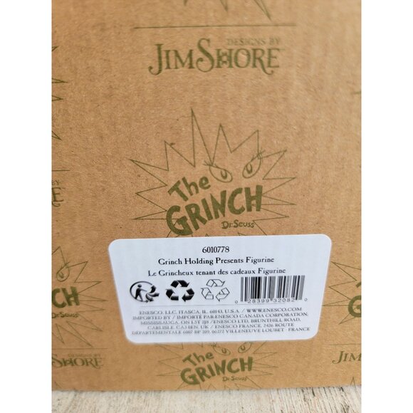 Jim shore NEW 6010778 Grinch holding presents figurine Xmas...